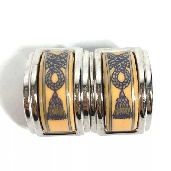 HERMES Emile Accessories Earrings Metal Silver/yellow - Picture 7 of 8